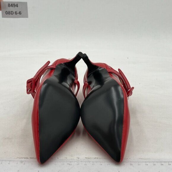 XYD Women Retro Pointed Toe Strappy Pumps Buckle Mary Jane Mid Kitten Heels - Picture 7 of 8